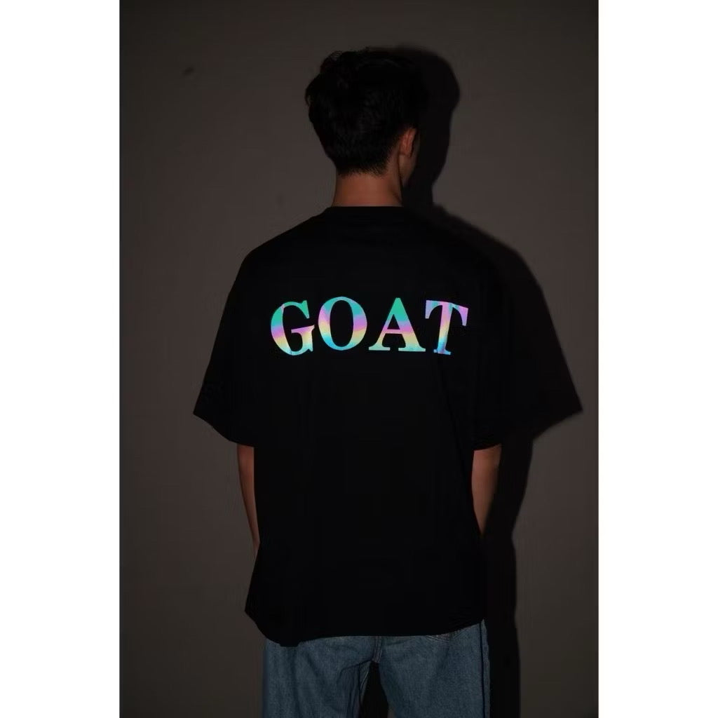 GOAT BOLD HOLO REFLECTIVE BLACK T SHIRT