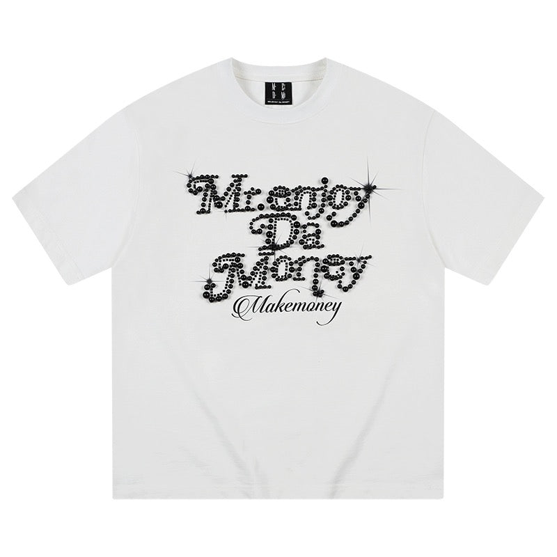 MEDM ALL OVER CRYSTAL WHITE TEE