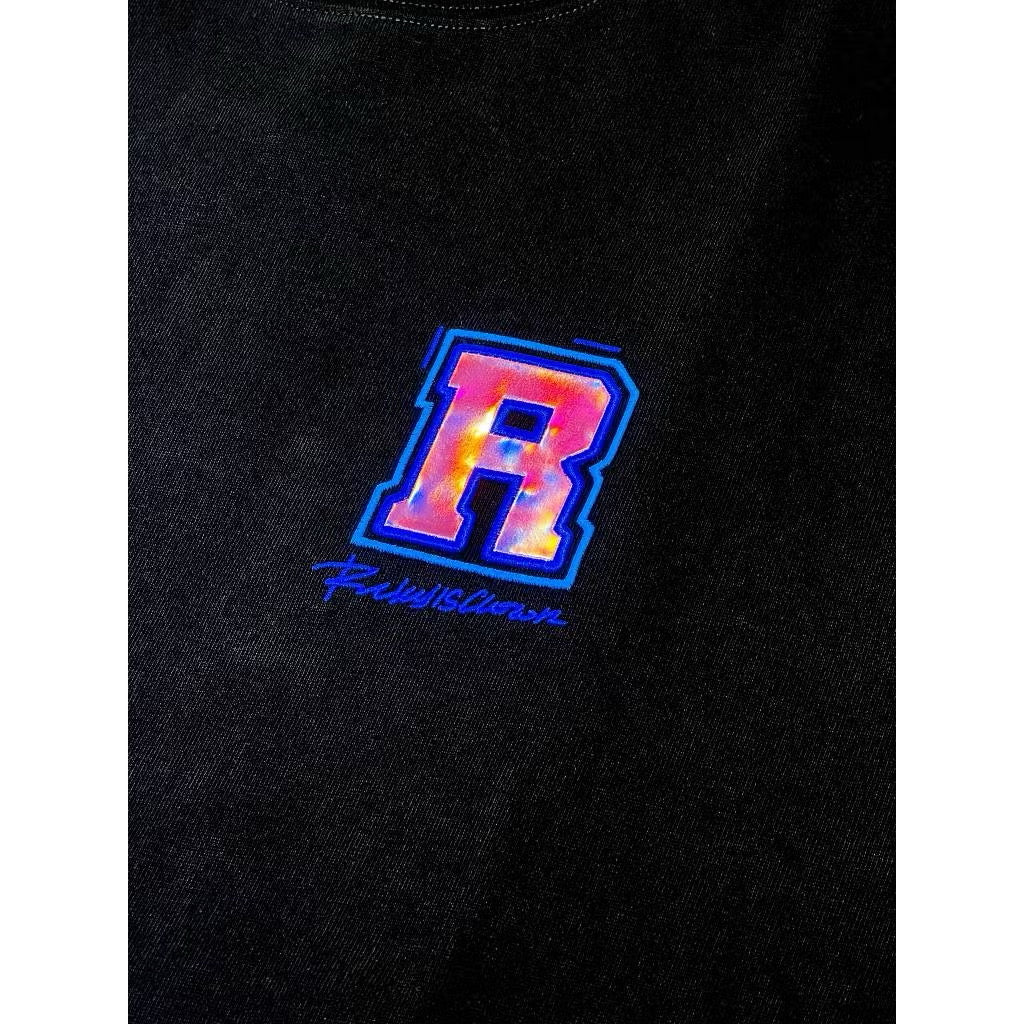RICKYISCLOWN LASER CRYSTAL REFLECTIVE BLACK TEE