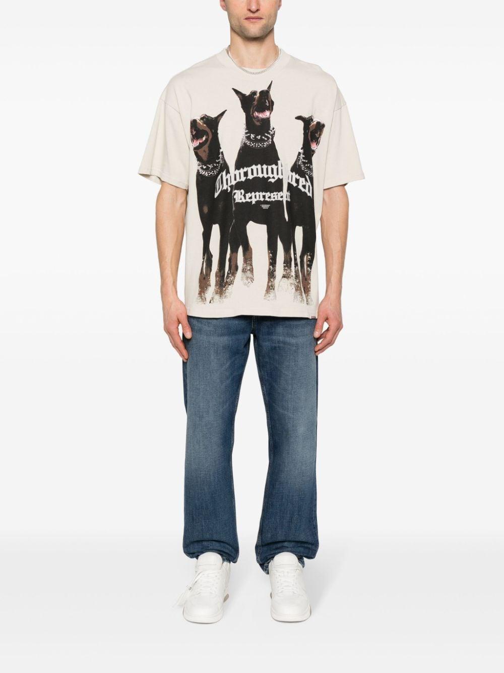 REPRESENT BEIGE THOROUGHBRED DOBERMAN TEE