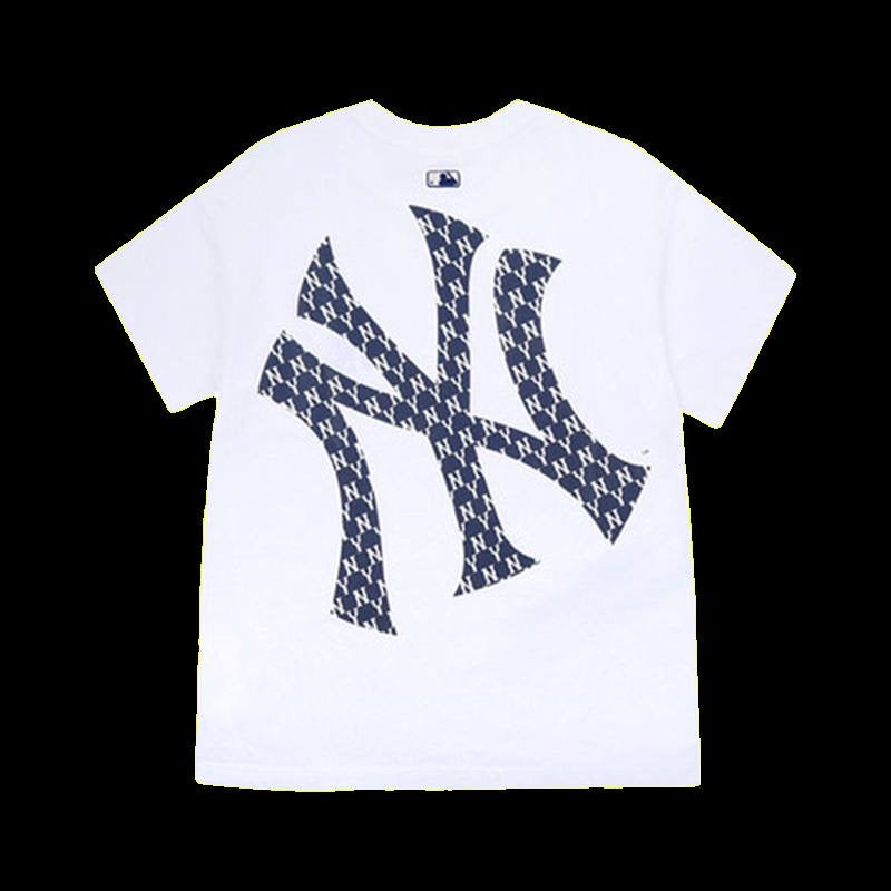 MLB BLUE NY MONOGRAM TEE WHITE