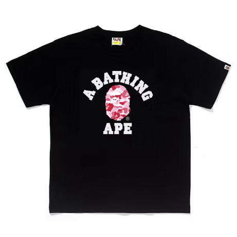 BAPE ABC Camo College Tee in Black/Pink from A Bathing Ape
