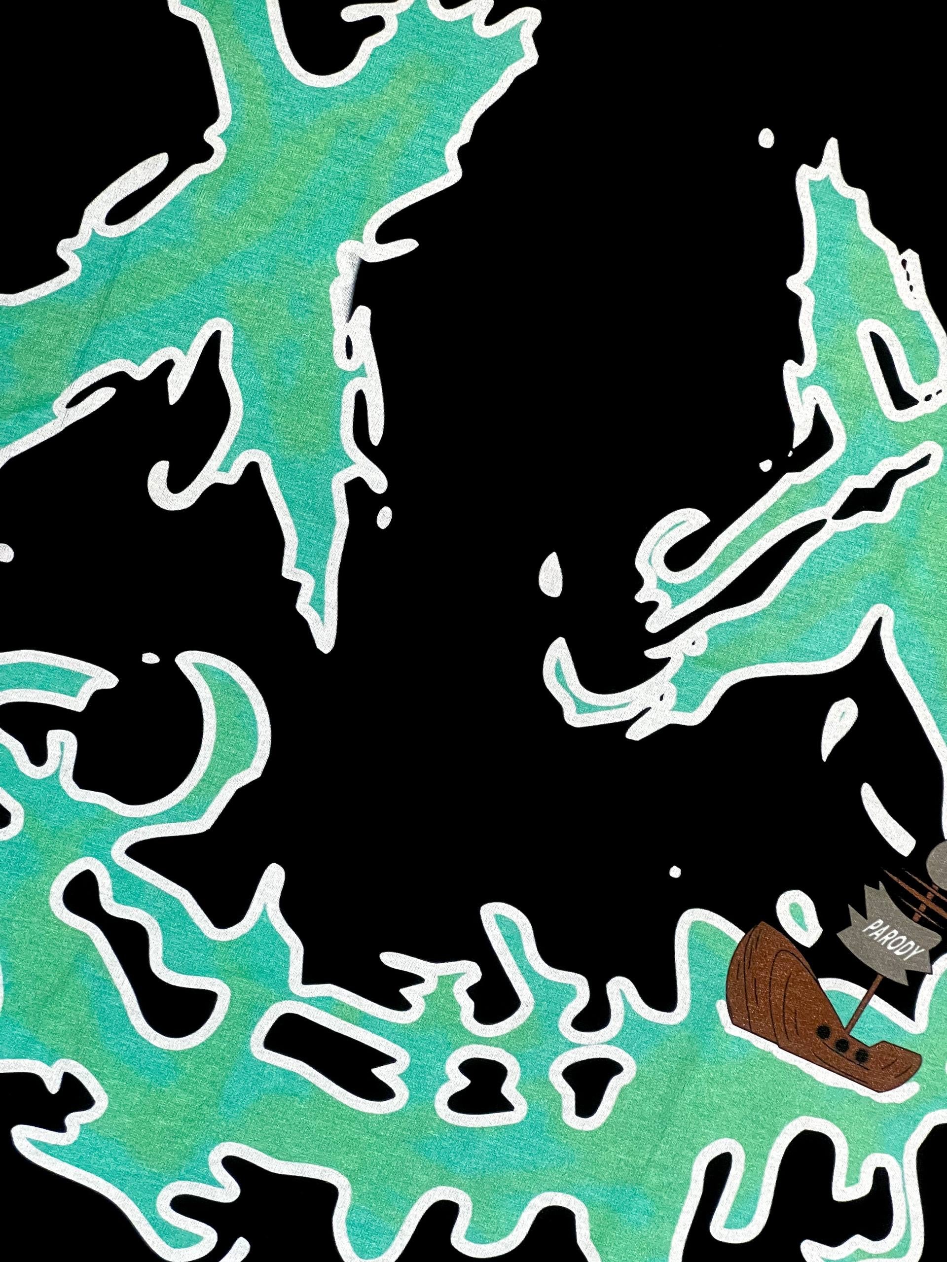 PARODY SMILEY FACE DESIGN 032 BLACK T SHIRT