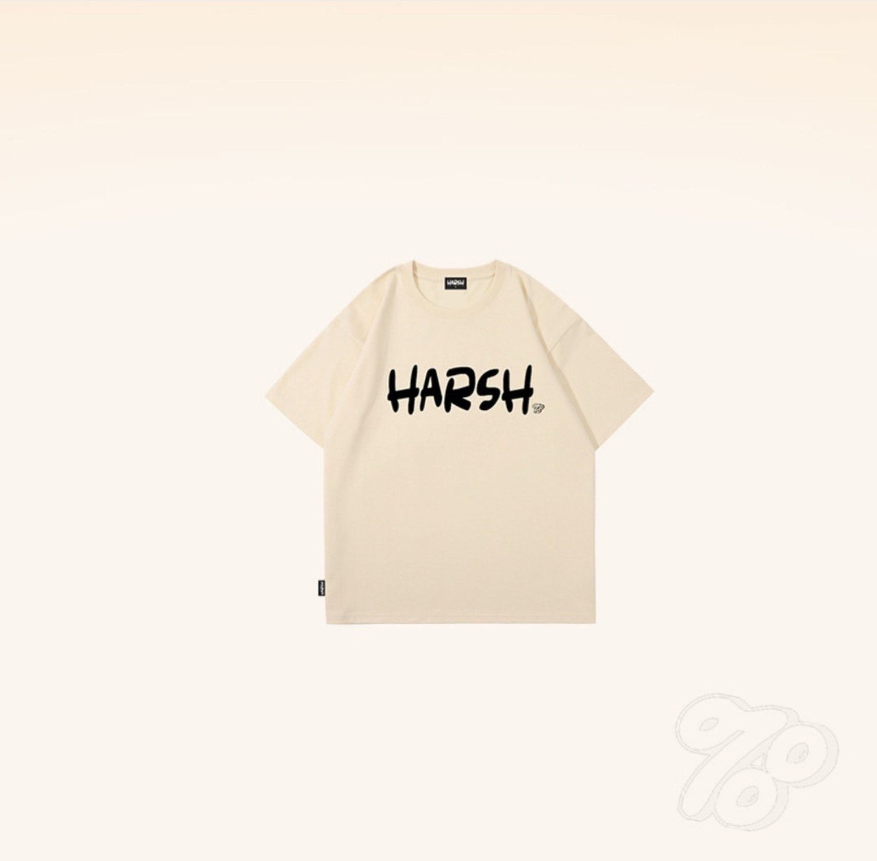 HARSH FRONT LOGO CREAM TEE