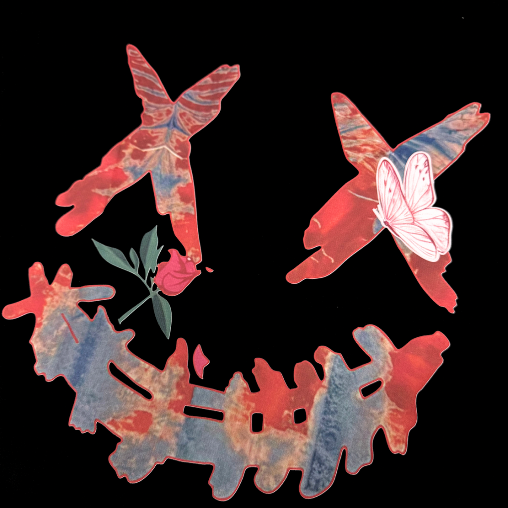 PARODY SMILEY FACE DESIGN 061 BLACK T SHIRT