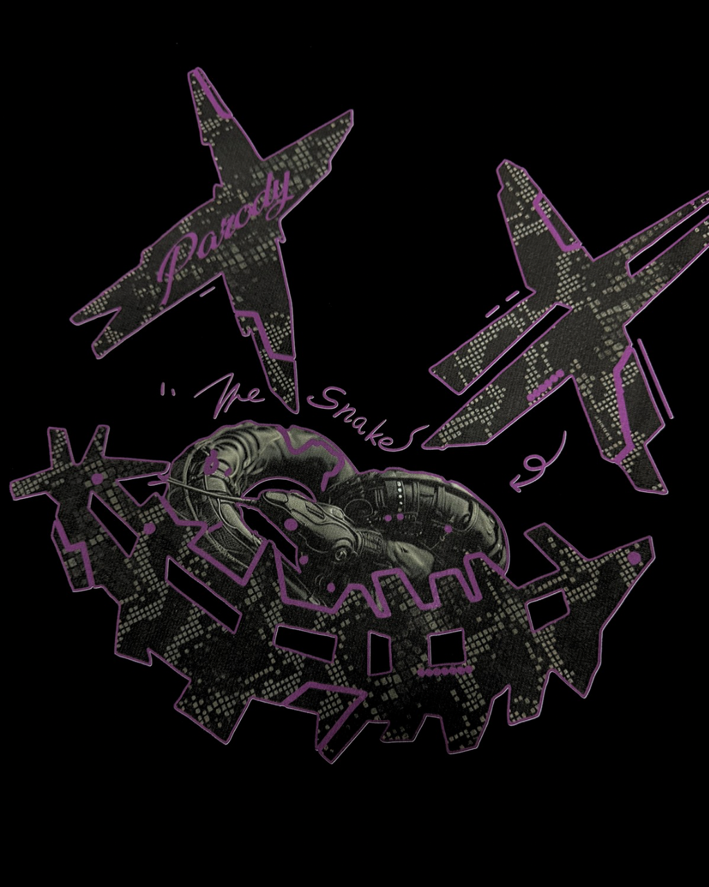 PARODY SMILEY FACE DESIGN 045 BLACK T SHIRT