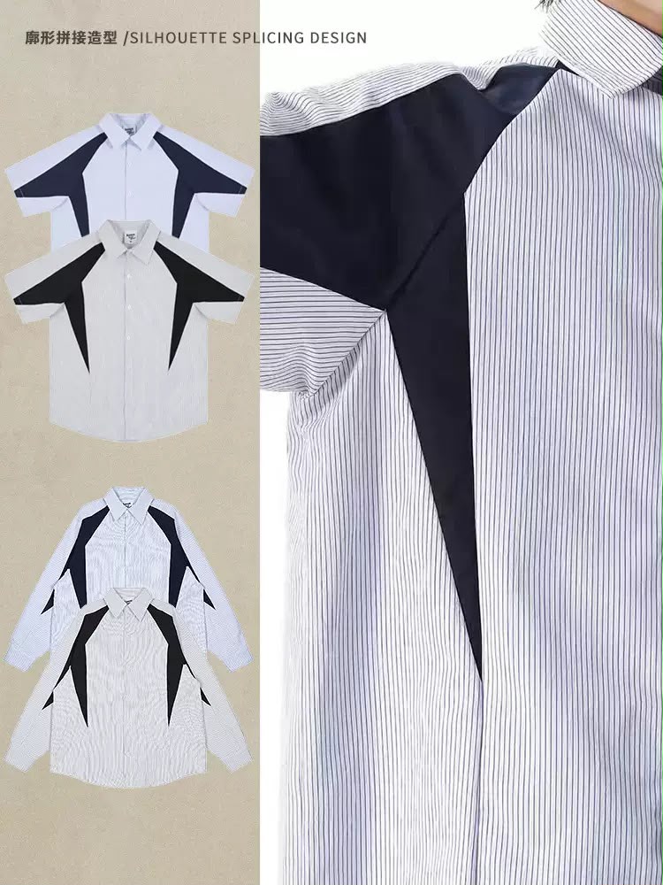 SAVAGEBASE  LONG SLEEVE BUTTON UP T-SHIRT WHITEBLACK