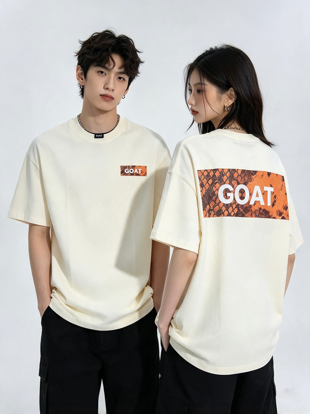 GOAT SNAKE SKIN TEE CREAM