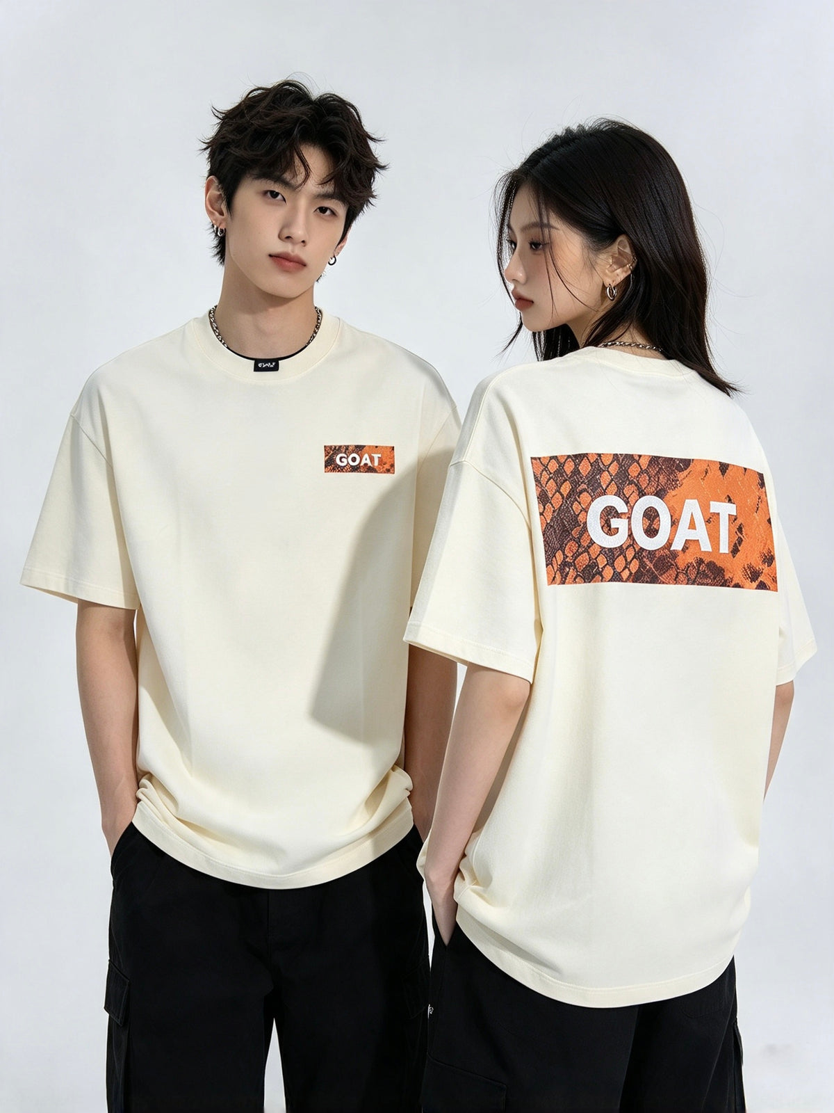 GOAT SNAKE SKIN TEE CREAM