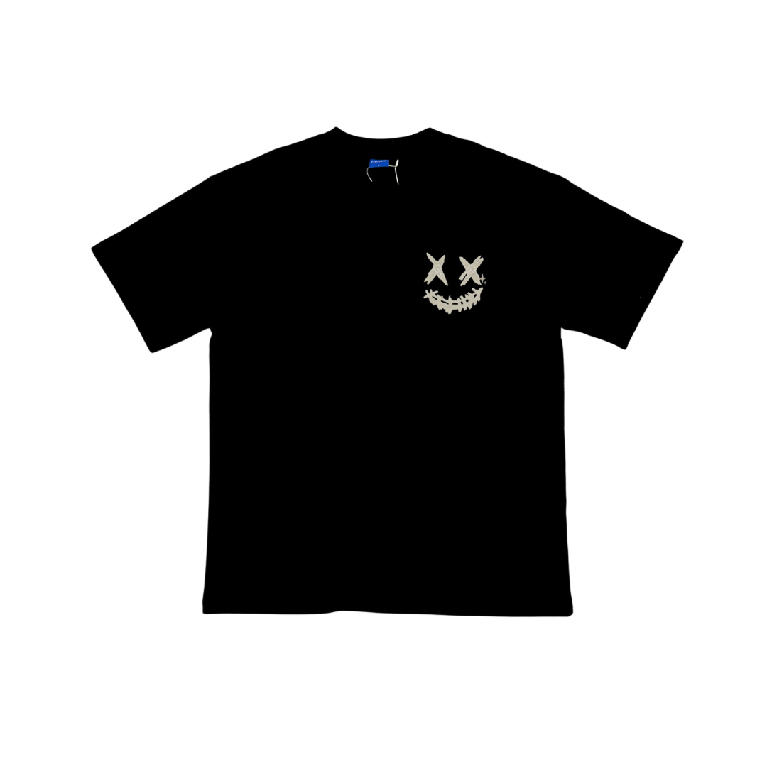 PARODY SMILEY FACE DESIGN 060 BLACK T SHIRT