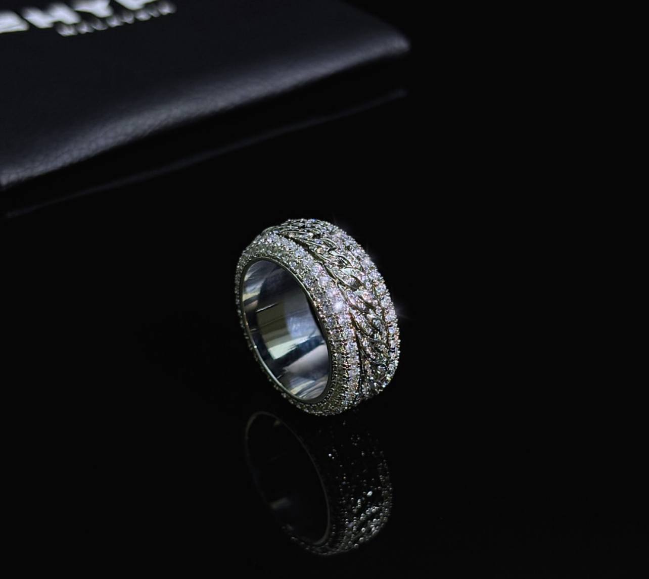 Iced Spinning Cuban Ring