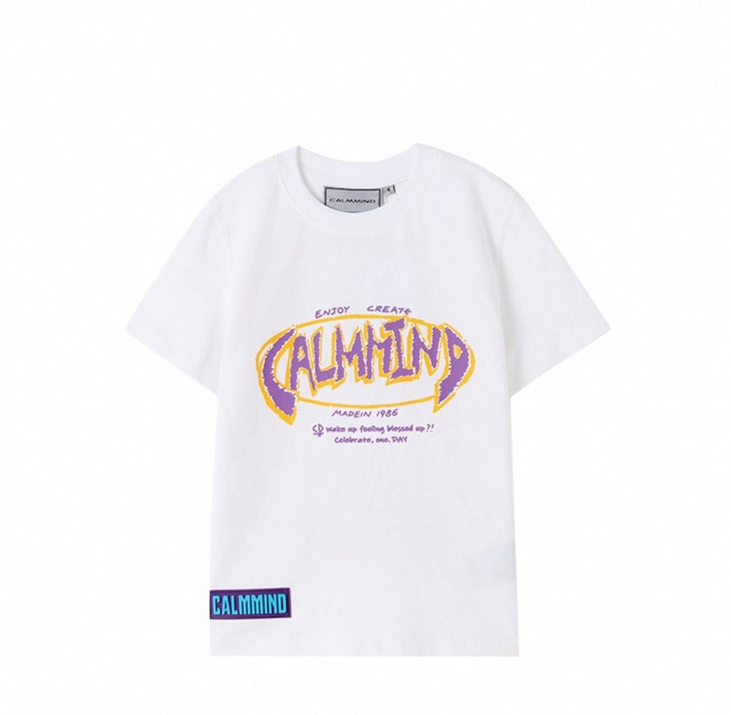 CALMMIND Yellow Crayon Monster Tee White