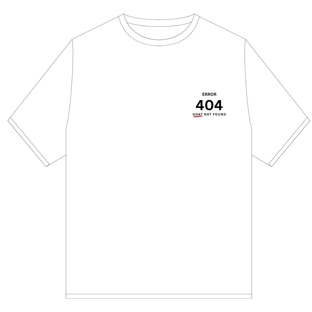 GOAT BLACK ERROR 404 TEE SHIRT WHITE