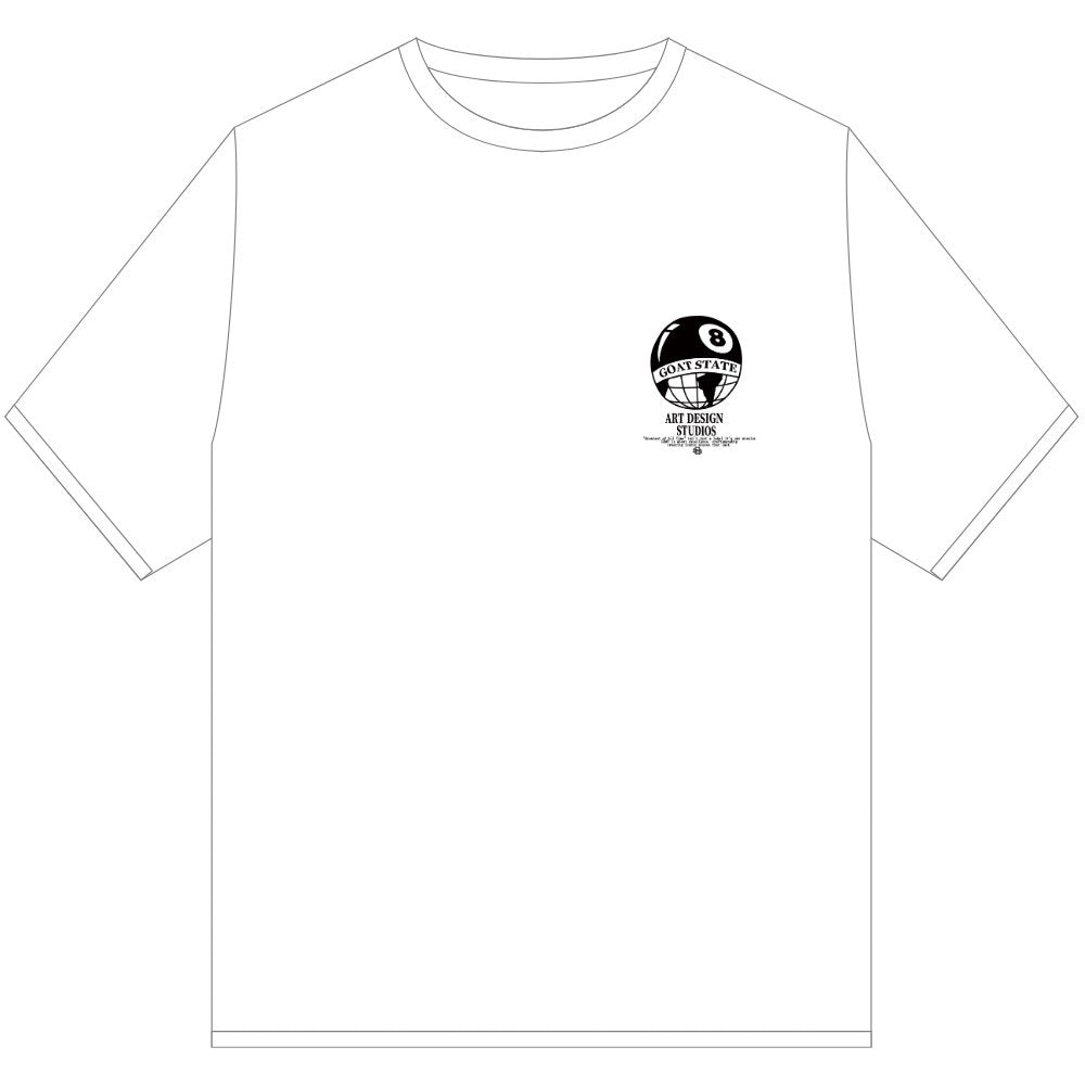 GOAT 8 BALL STUDIO TEE SHIRT WHITE