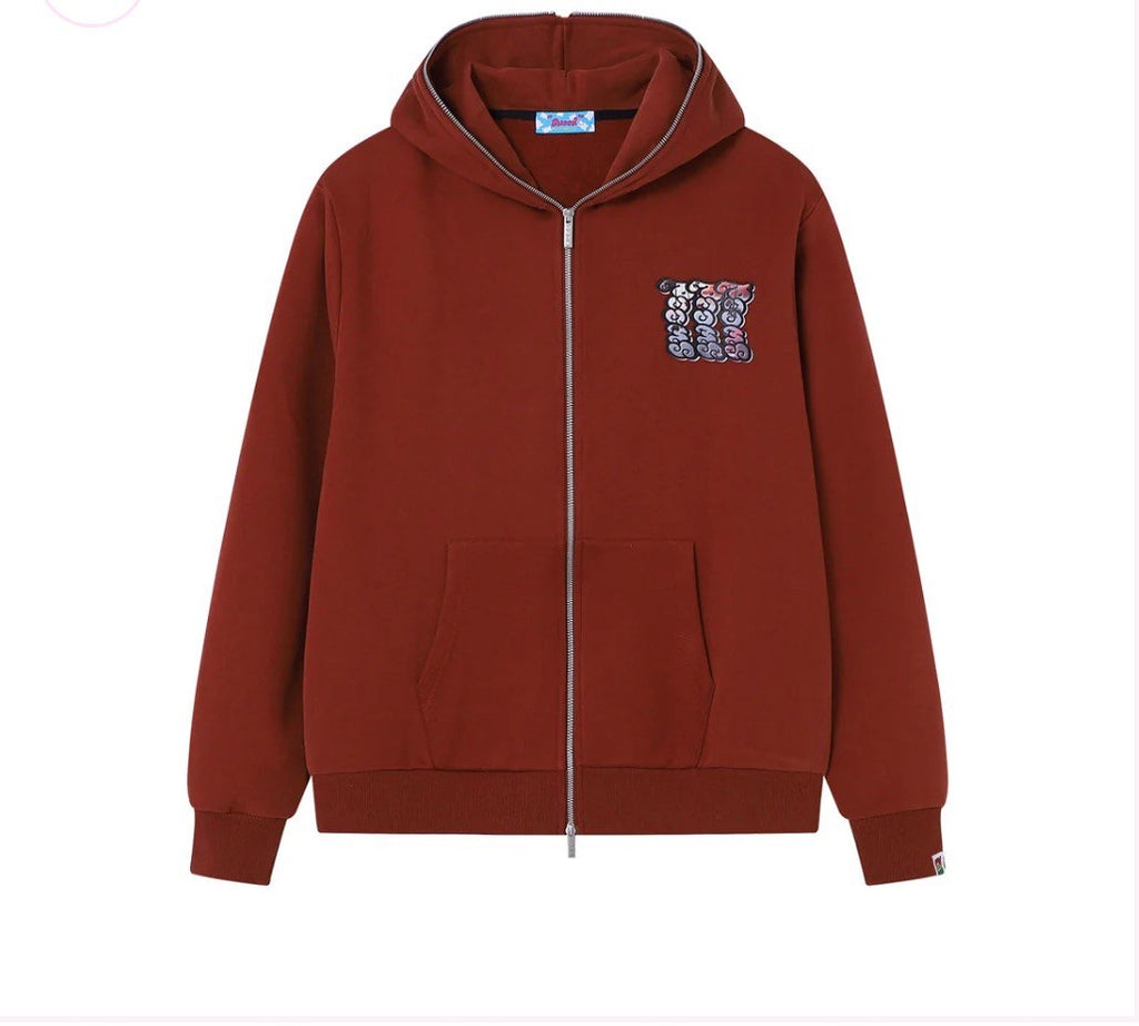 SWEED IRIEWATA x SWEED ZIP UP HOODIE BROWN