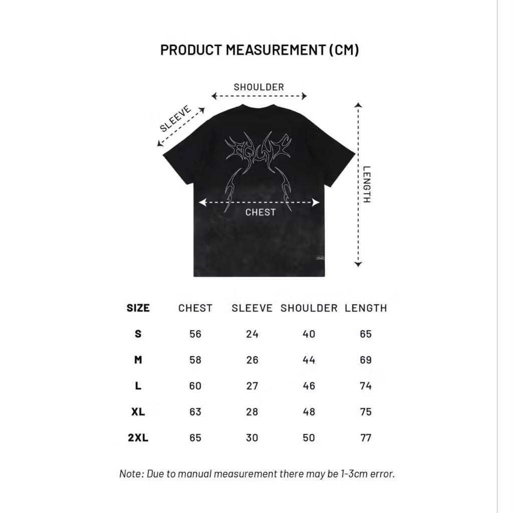 EGLAF THORNED ILLUSION TEE BLACK