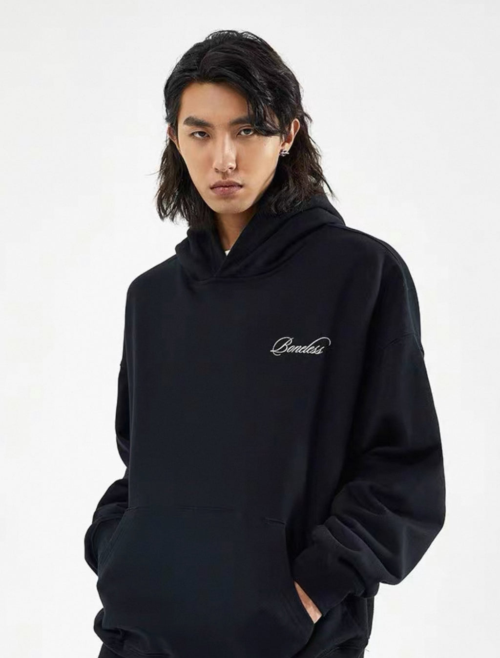 BONELESS GEOGRAPHIC HOODIE BLACK