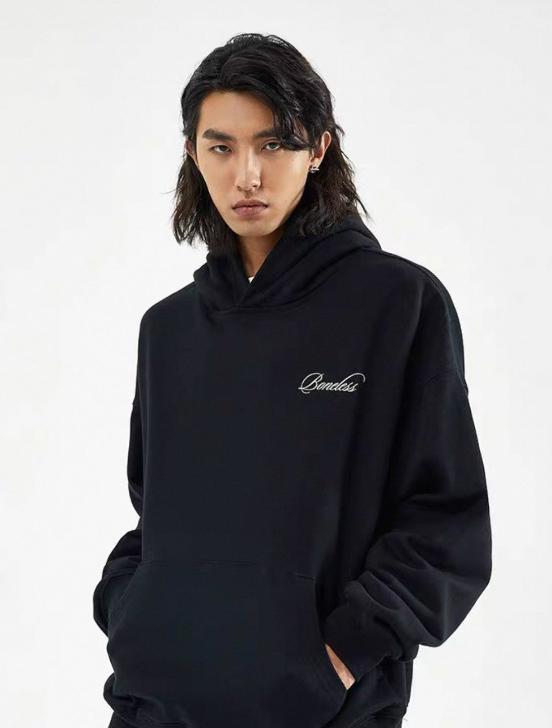 BONELESS GEOGRAPHIC HOODIE BLACK