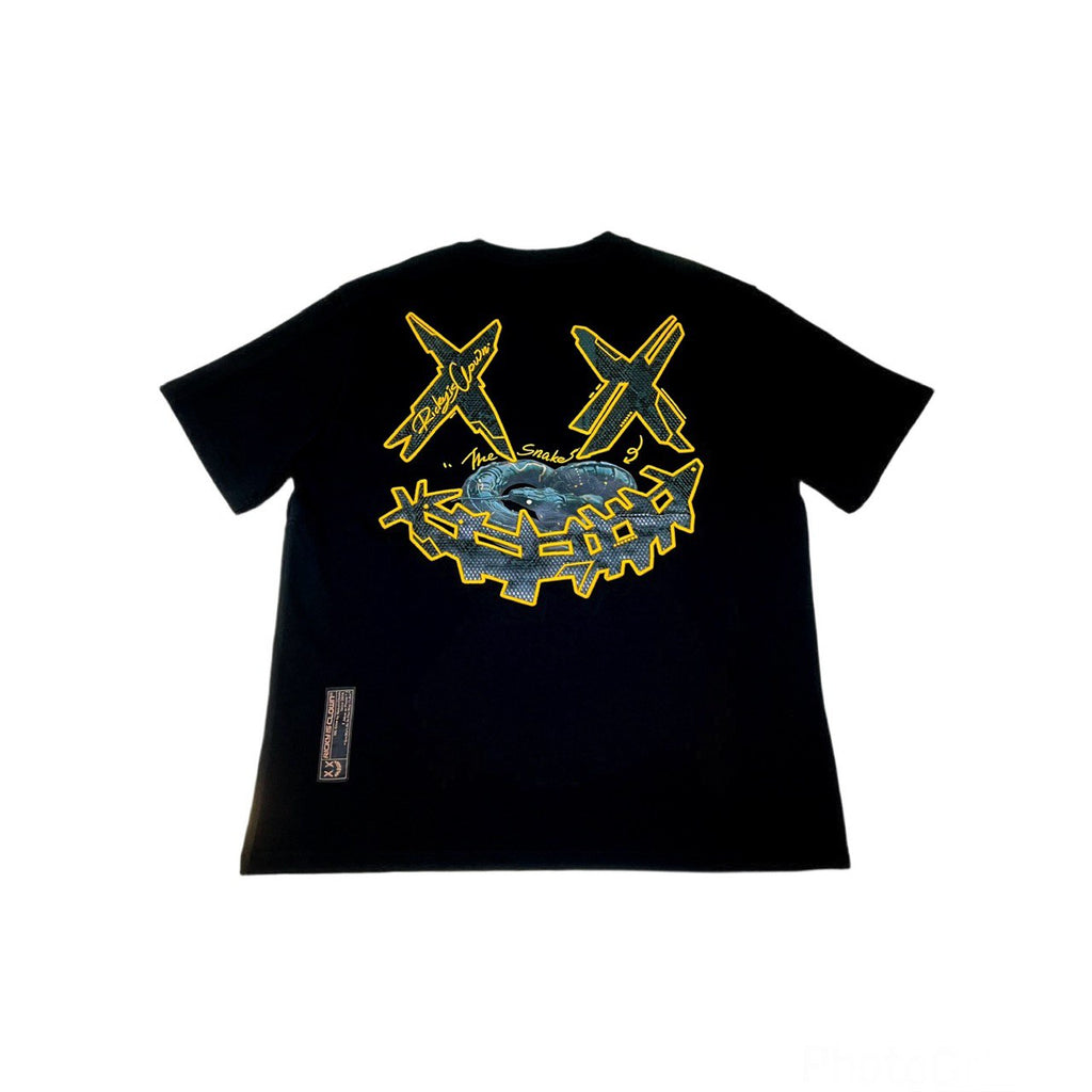 RICKYISCLOWN YELLOW MECH MAMBA BLACK TEE