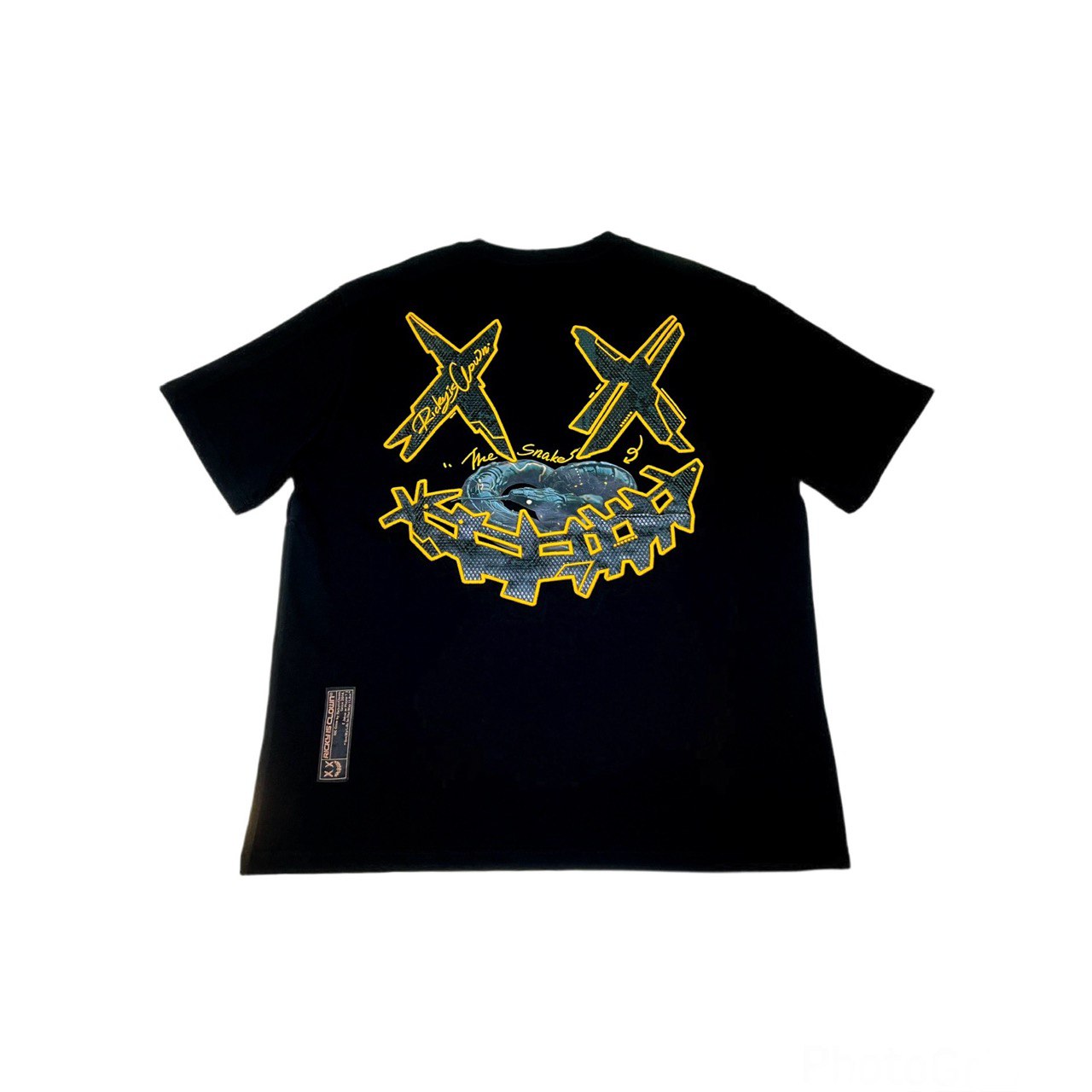 RICKYISCLOWN YELLOW MECH MAMBA BLACK TEE