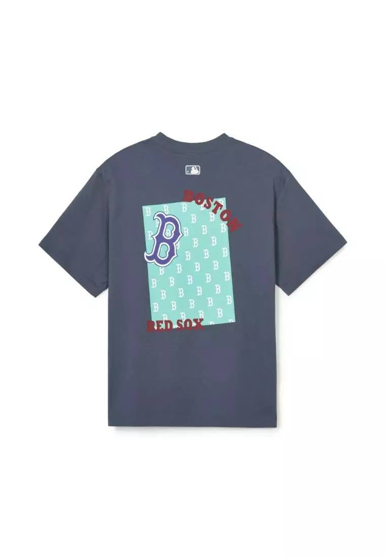 MLB Green and Purple Graphic Logo Tee Navy