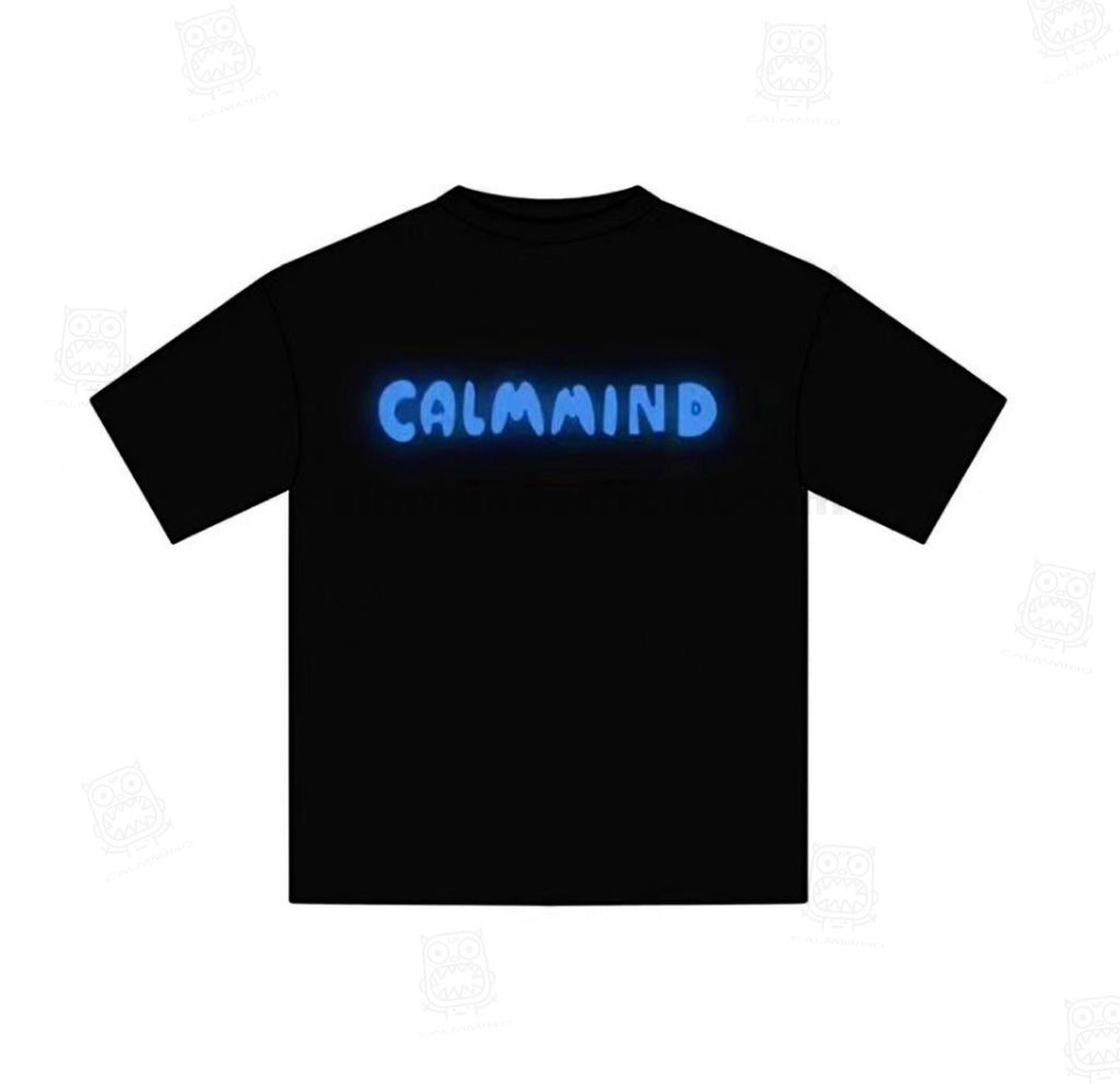 Calmmind Neon Blue Monster T-shirt Black