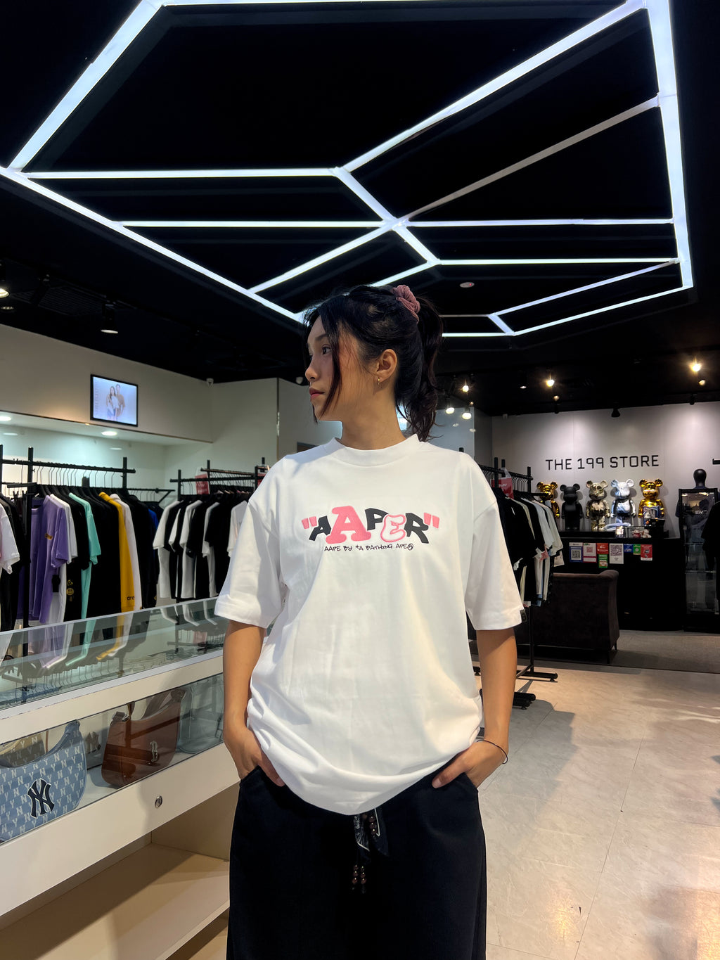 BAPE AAPE GRAPHIC TEE WHITE