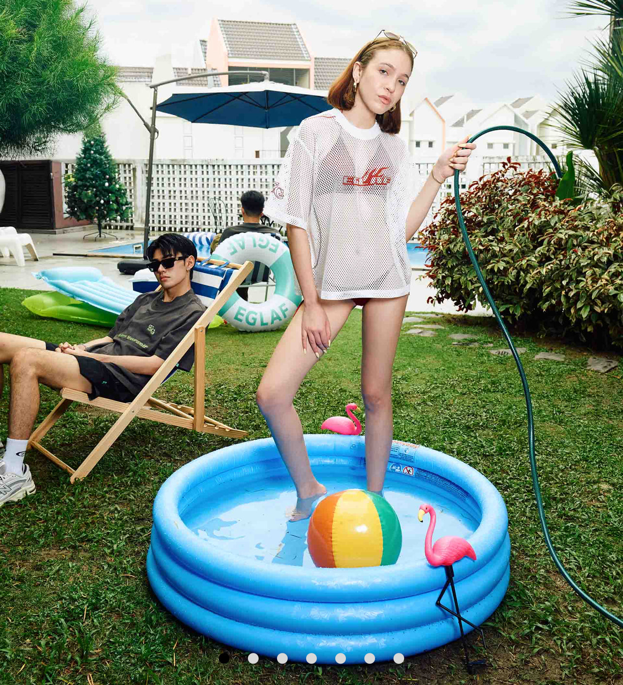 EGLAF MV MESH BOXY TEE WHITE