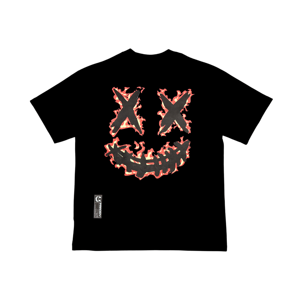 PARODY SMILEY FACE DESIGN 063 BLACK T SHIRT