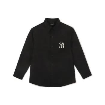 MLB LONG SLEEVE POLO BLACK SHIRT