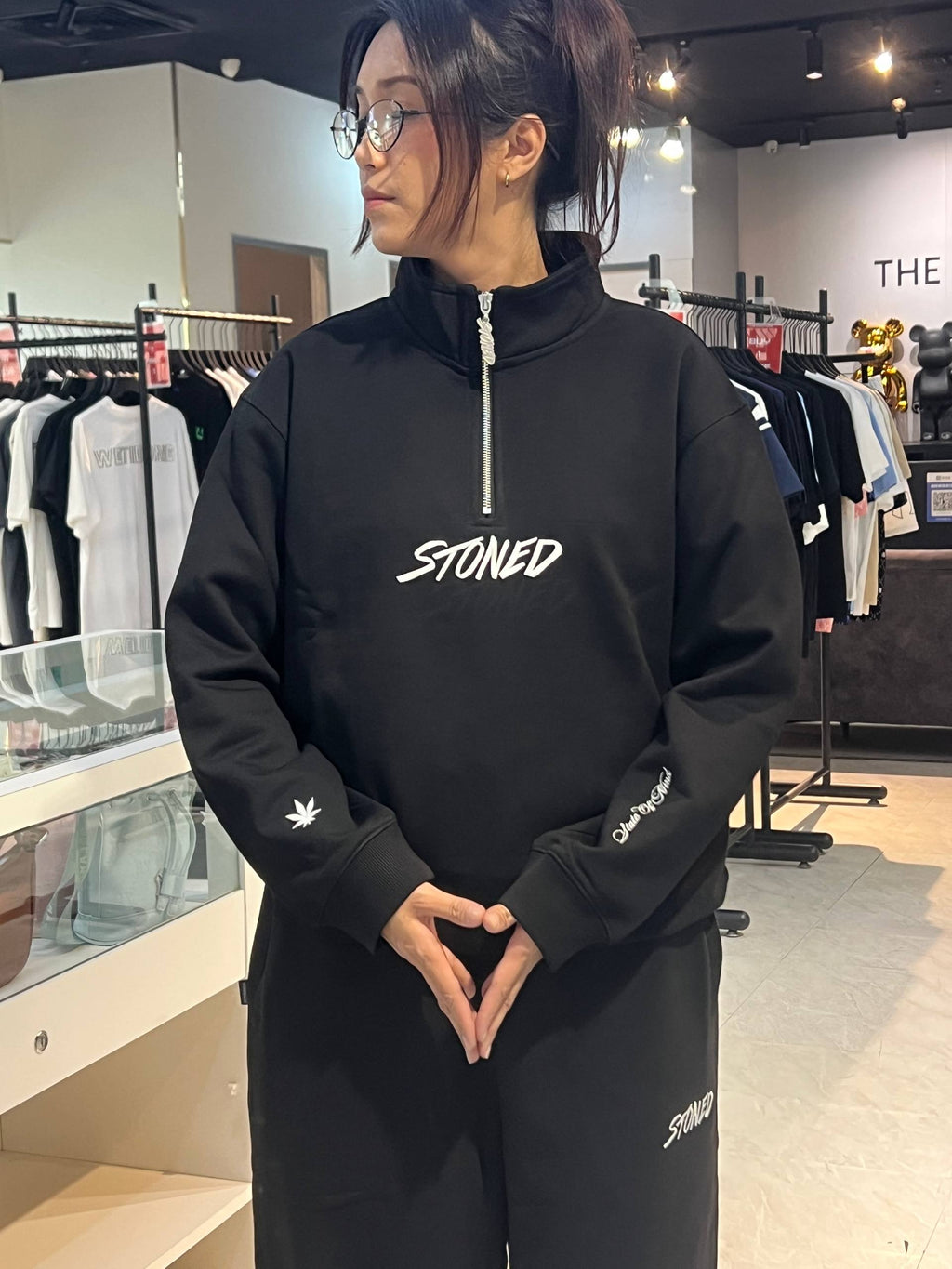 STONED&CO ATC: HALF ZIPPER SWEATSHIRT BLACK