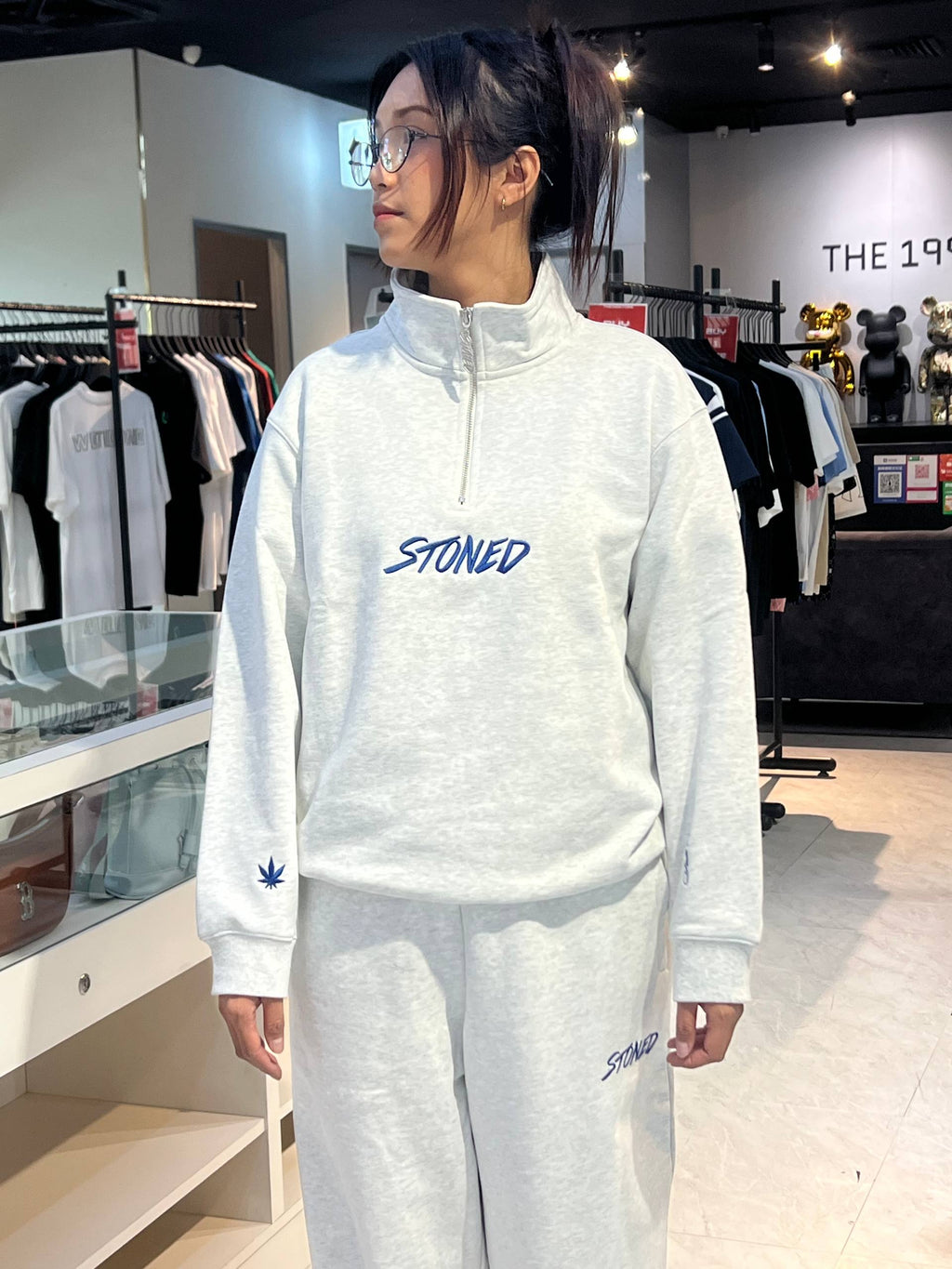 STONED&CO ATC: HALF ZIPPER SWEATSHIRT GREY