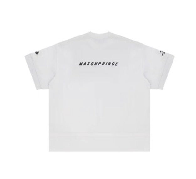 MASONPRINCE 2026 DOUBLE RATIO KNIT CREW NECK WHITE TEE