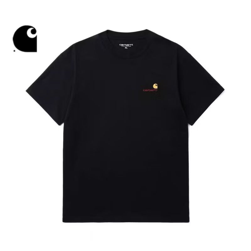 CARHARTT WIP EMBROIDERED LOGO BLACK TEE SHIRT