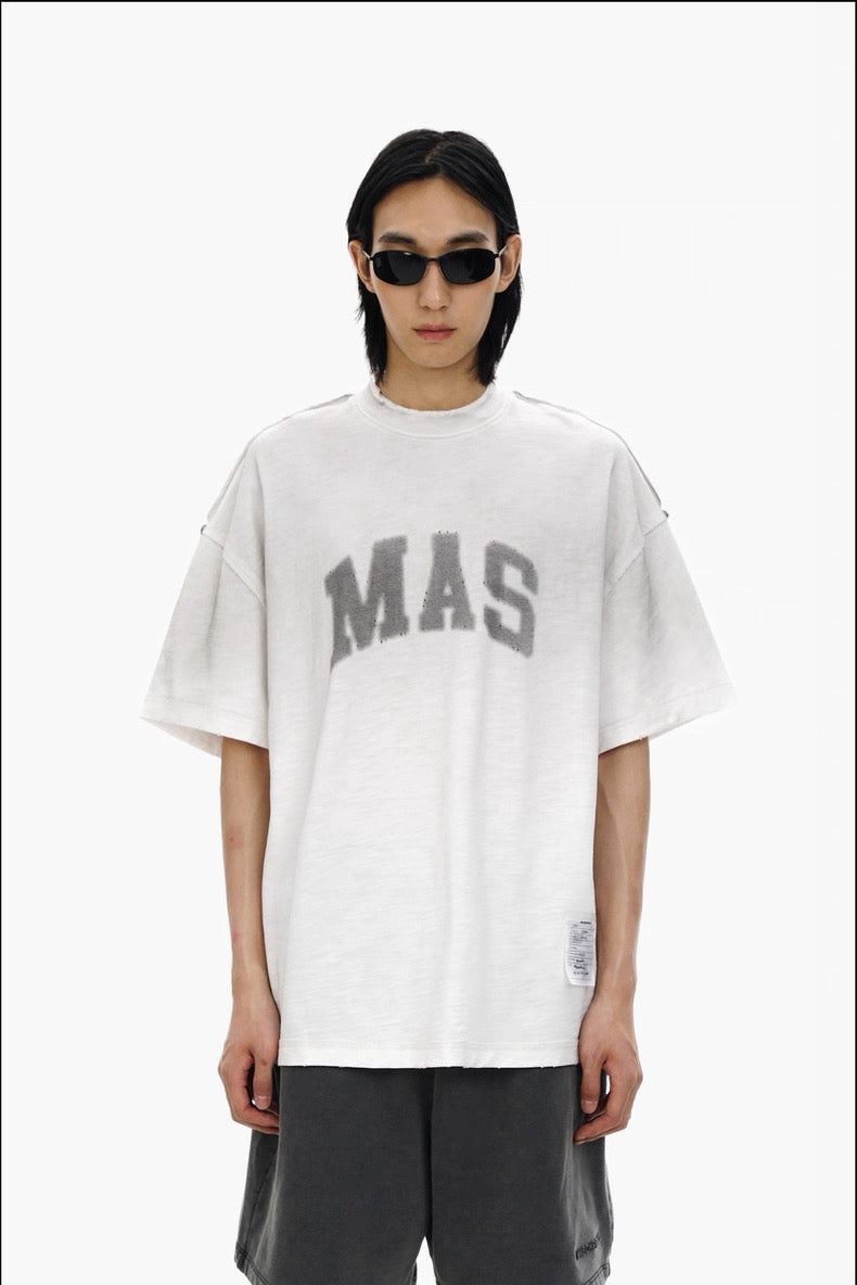 MASONPRINCE WASHED PRINT TEE WHITE