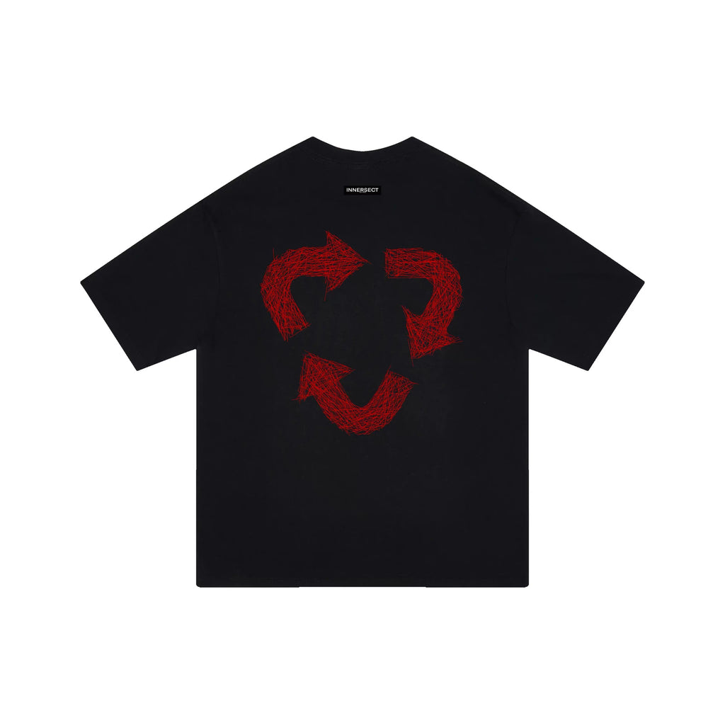 INNERSECT TRIANGLE RED LOGO BLACK T SHIRT
