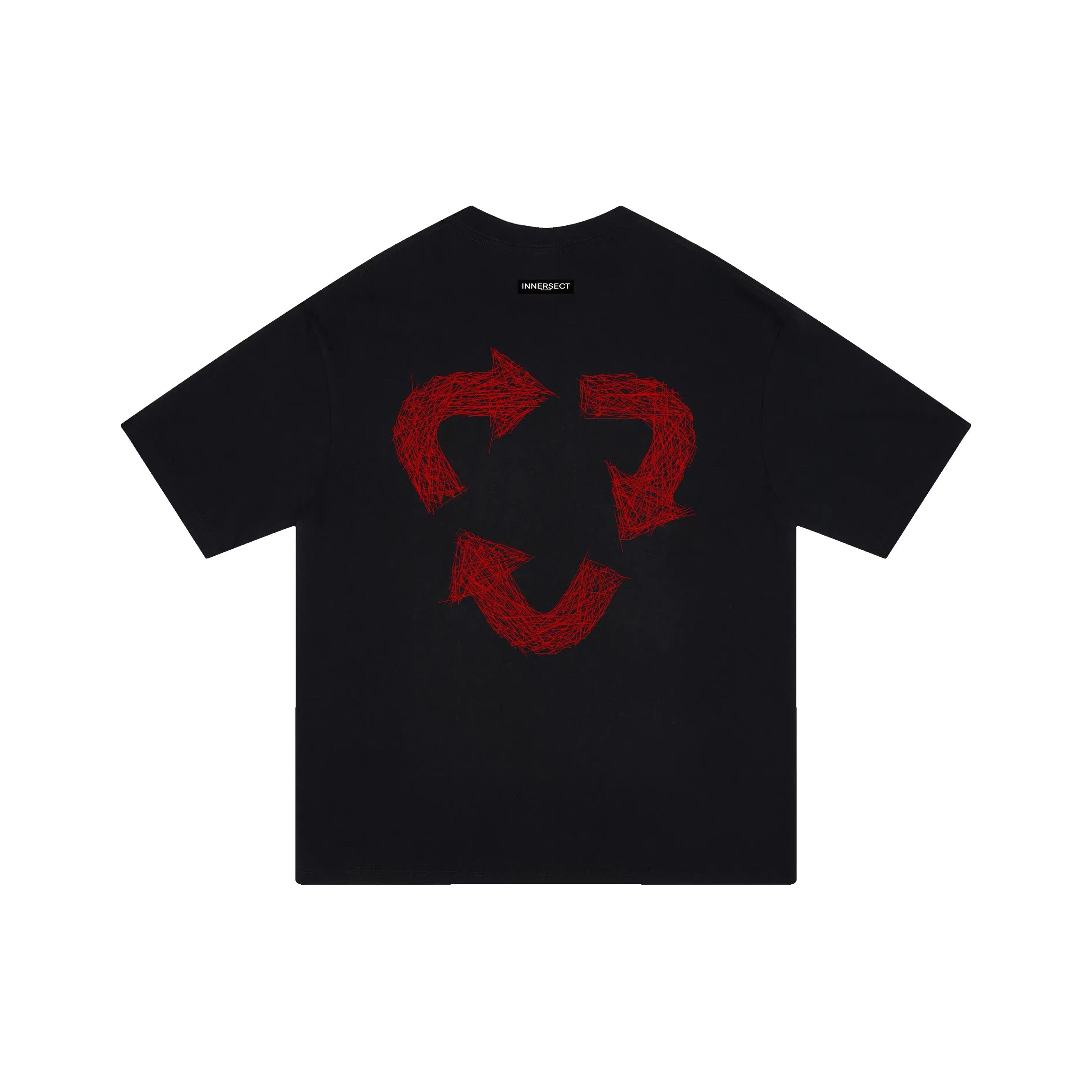 INNERSECT TRIANGLE RED LOGO BLACK T SHIRT
