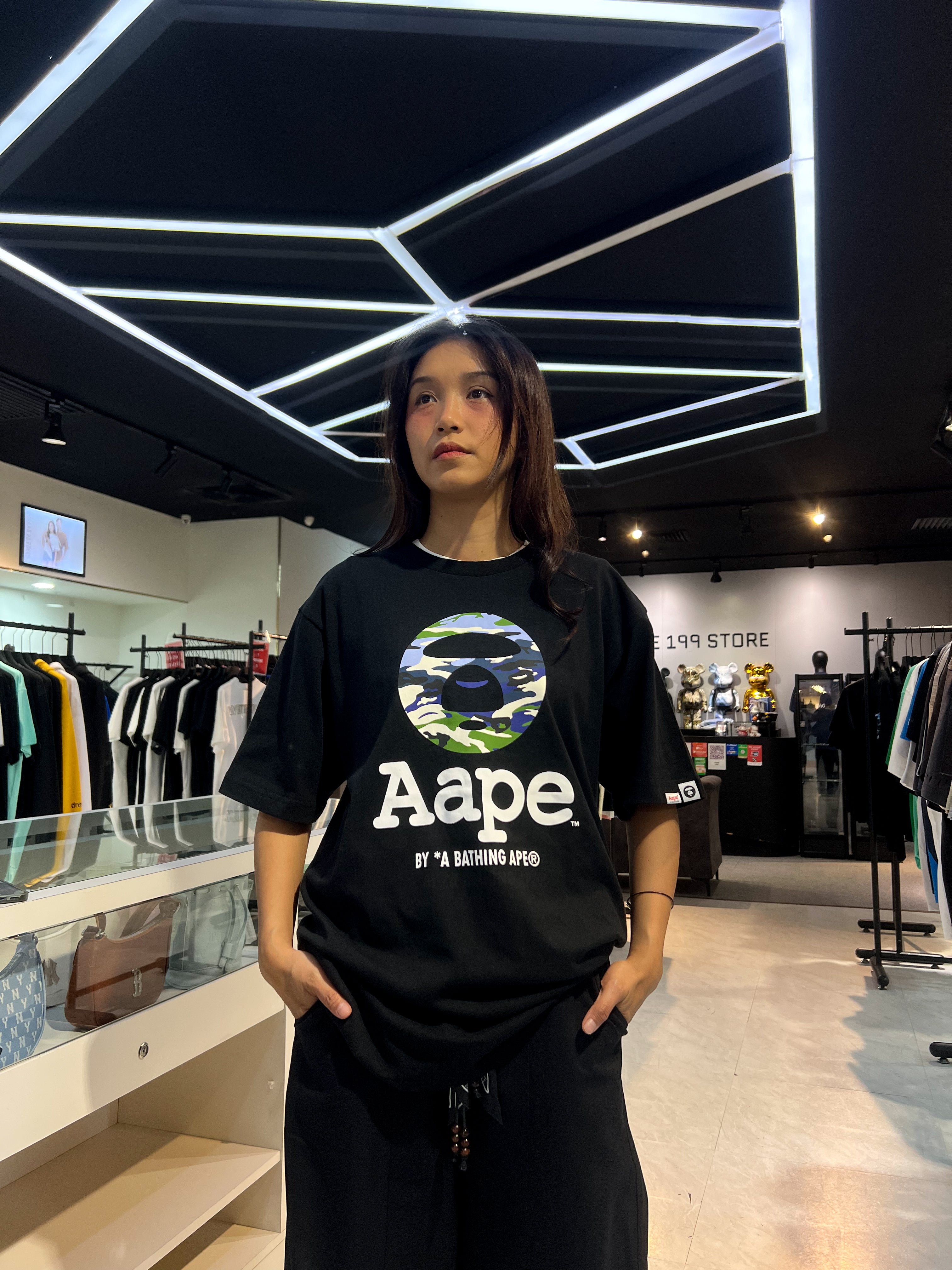 BAPE AAPE CAMO TEE BLACK