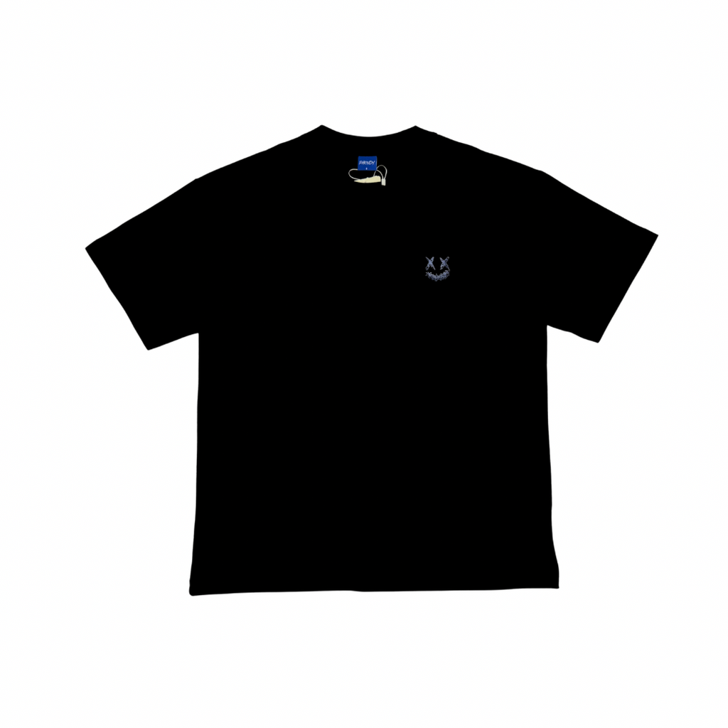 PARODY SMILEY FACE DESIGN 062 BLACK T SHIRT