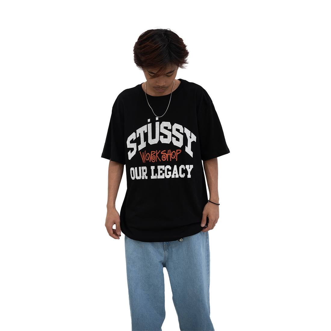 Stüssy x Our Legacy Work Shop Collegiate Pigment Dyed Tee Black