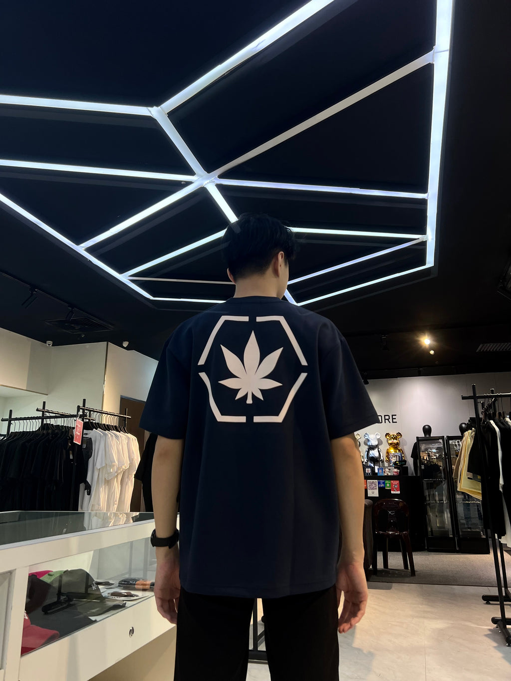 Stoned & Co. Genetic Hexagon Tee Navy Blue