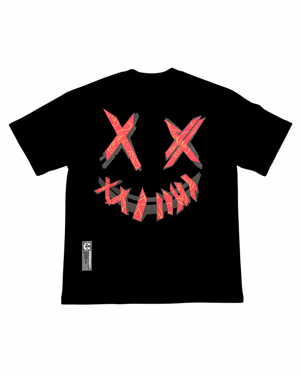 PARODY SMILEY FACE DESIGN 051 BLACK T SHIRT