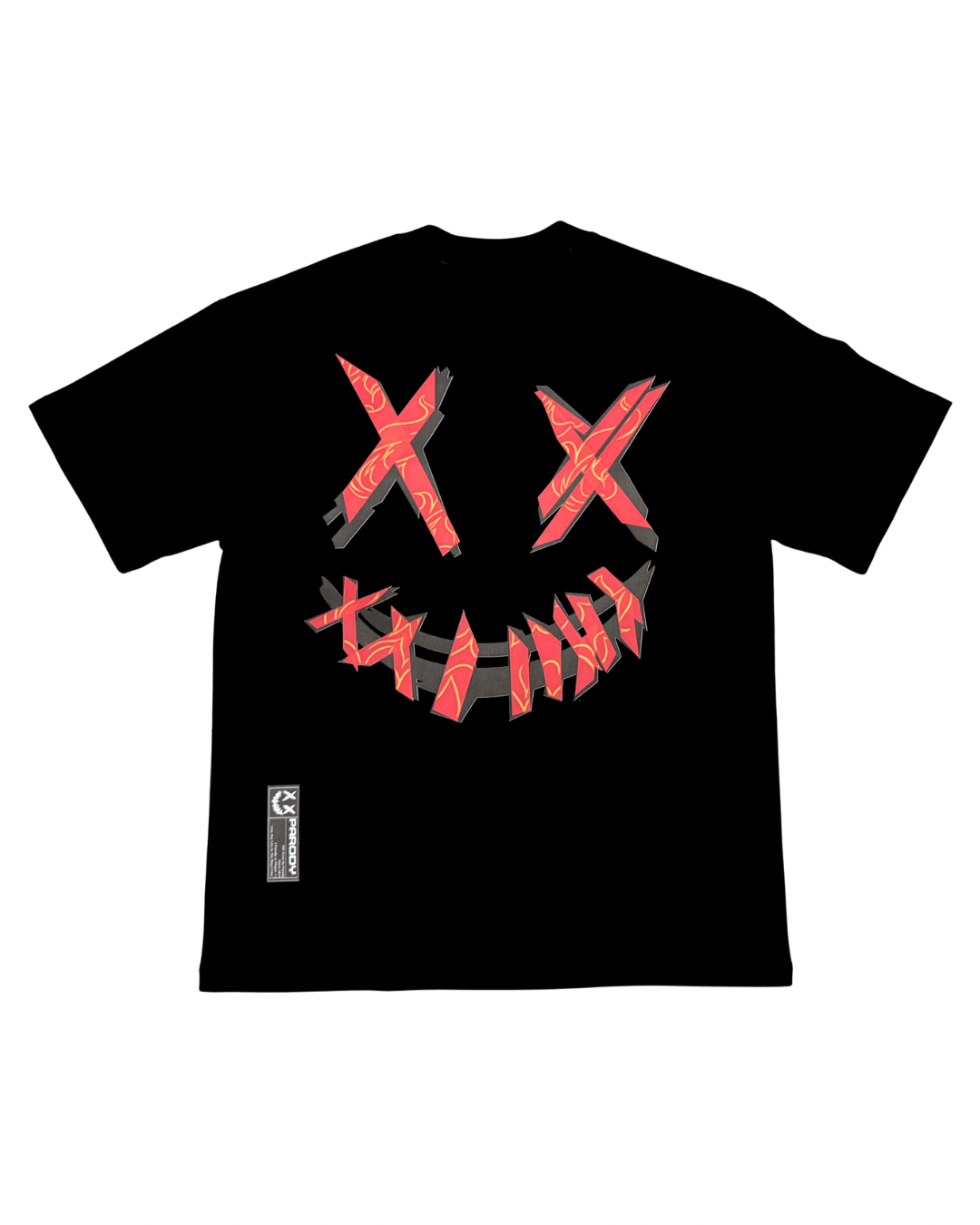 PARODY SMILEY FACE DESIGN 051 BLACK T SHIRT