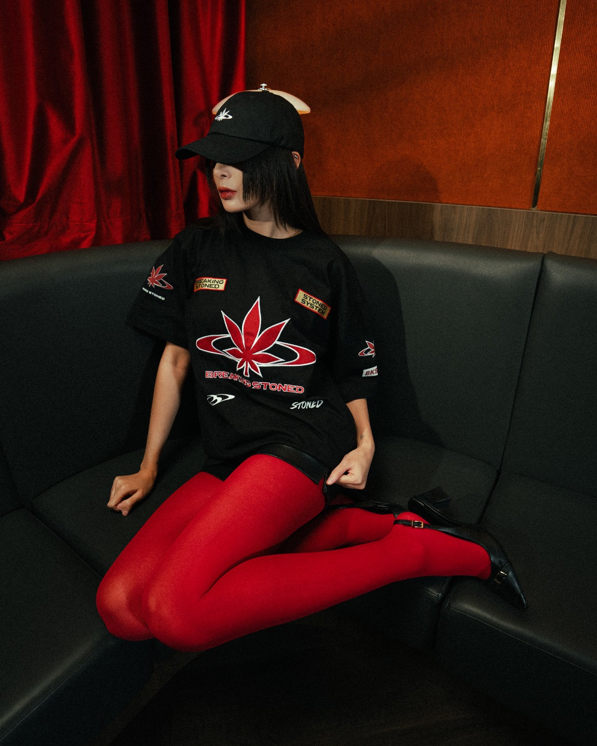 STONED&CO : MOTORSPORT OVERSIZED TEE BLACK