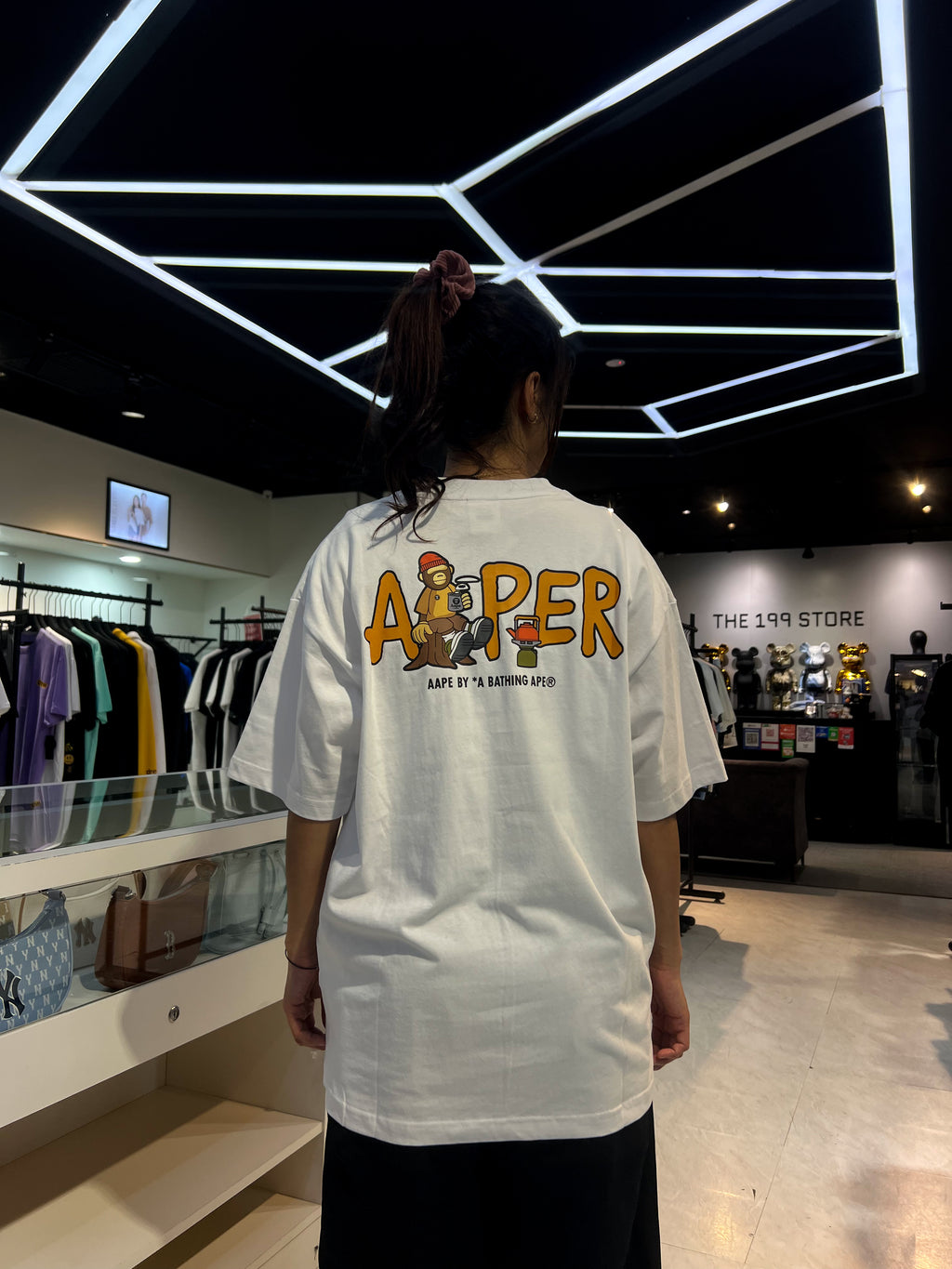 BAPE AAPE CAMPING TEE WHITE