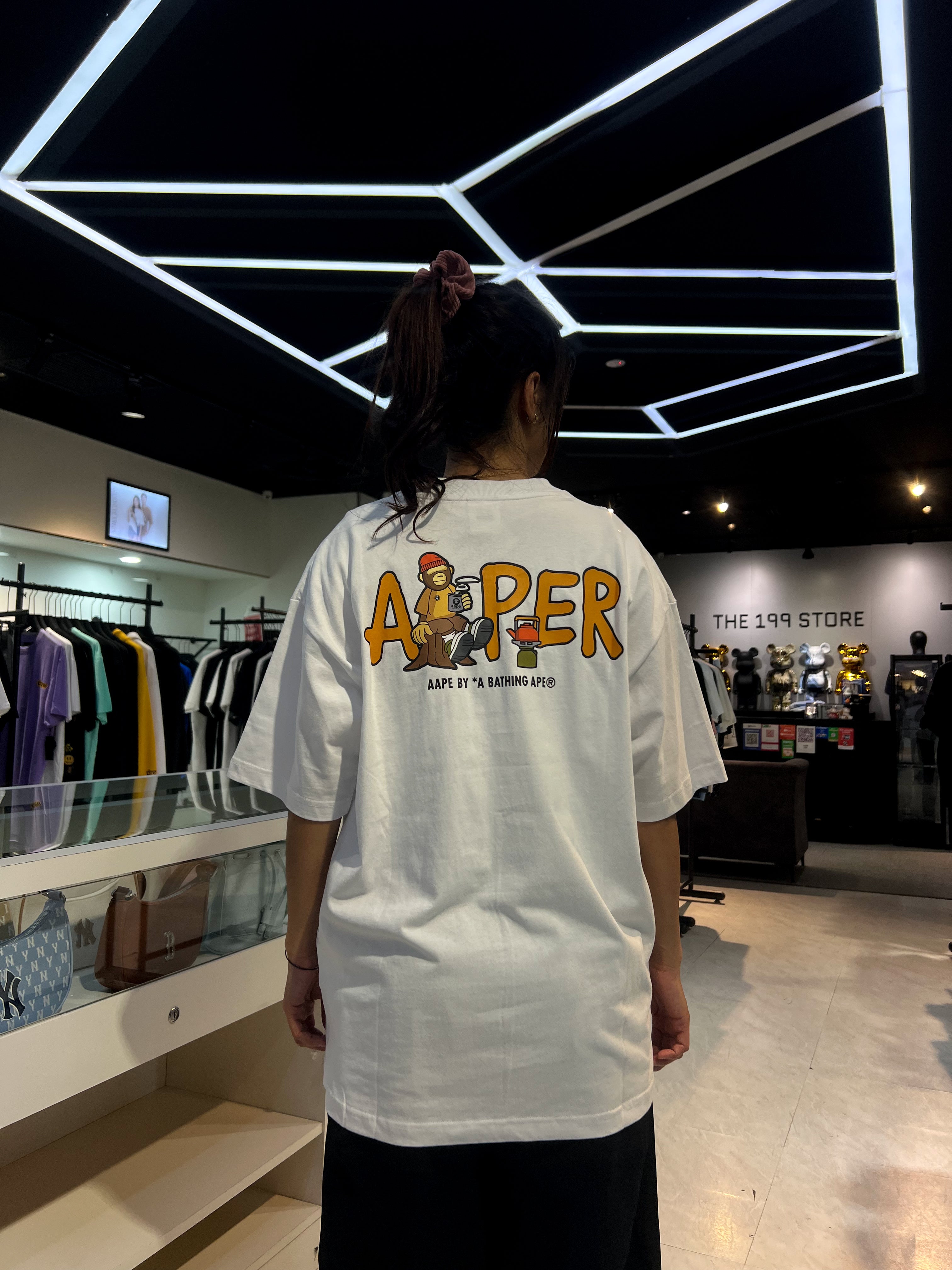 BAPE AAPE CAMPING TEE WHITE