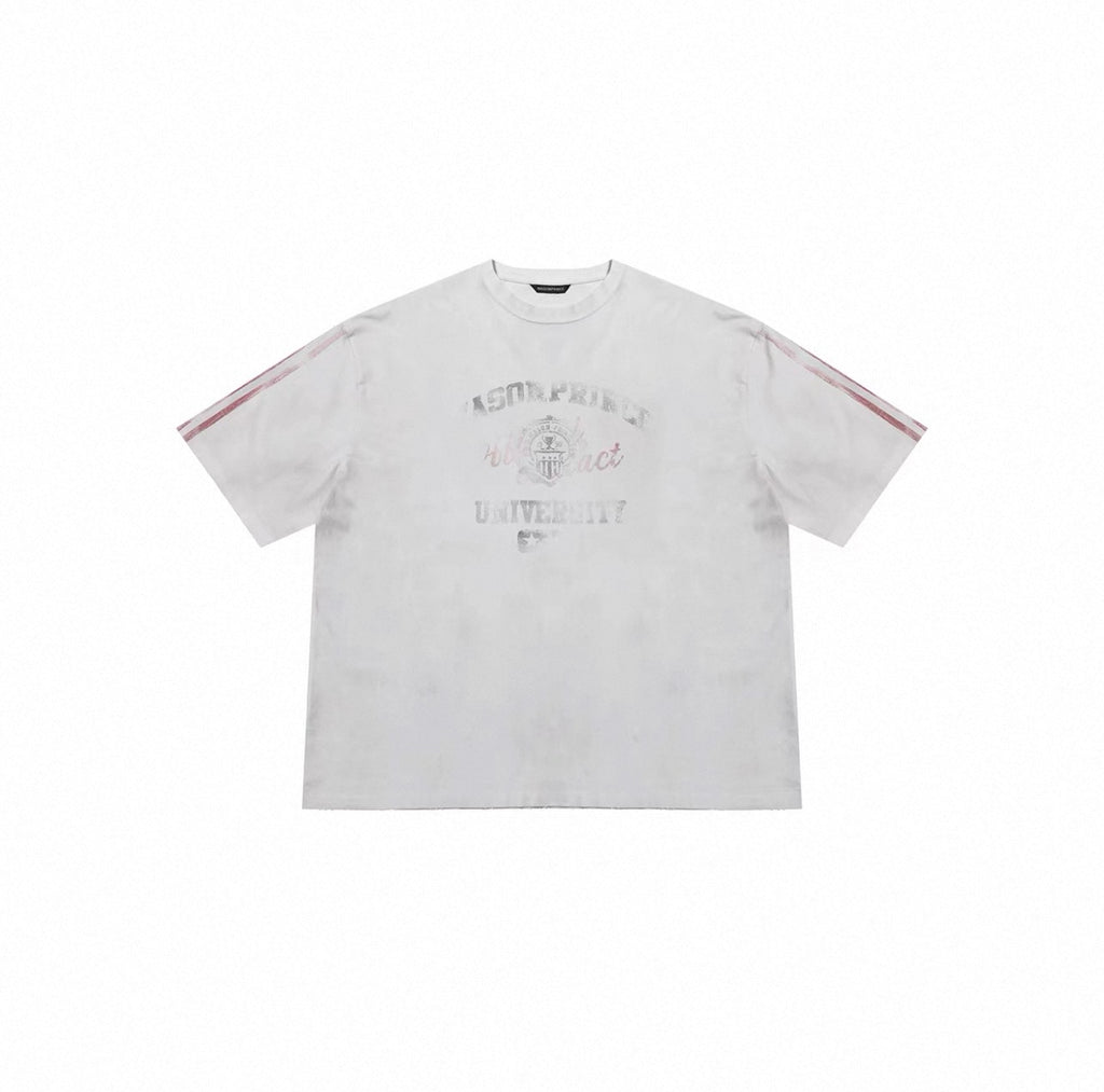 MASONPRINCE FADED STRIPE WHITE TEE
