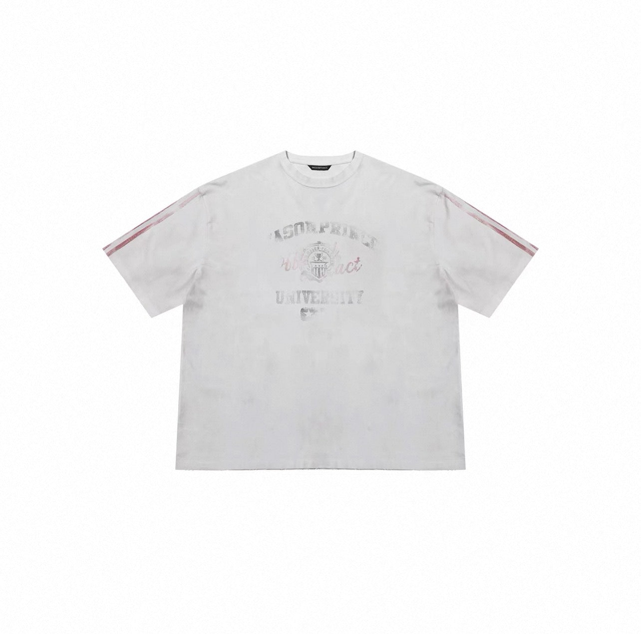 MASONPRINCE FADED STRIPE WHITE TEE