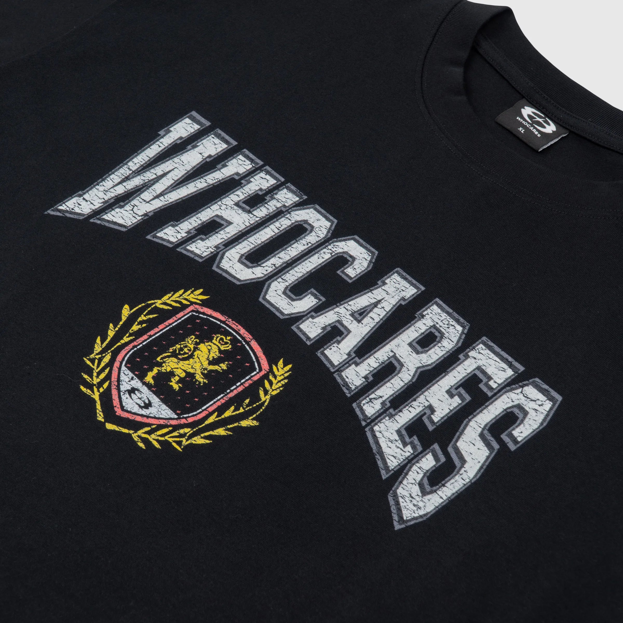 WHOCARES DON'T DOUBT VARSITY TEE BLACK