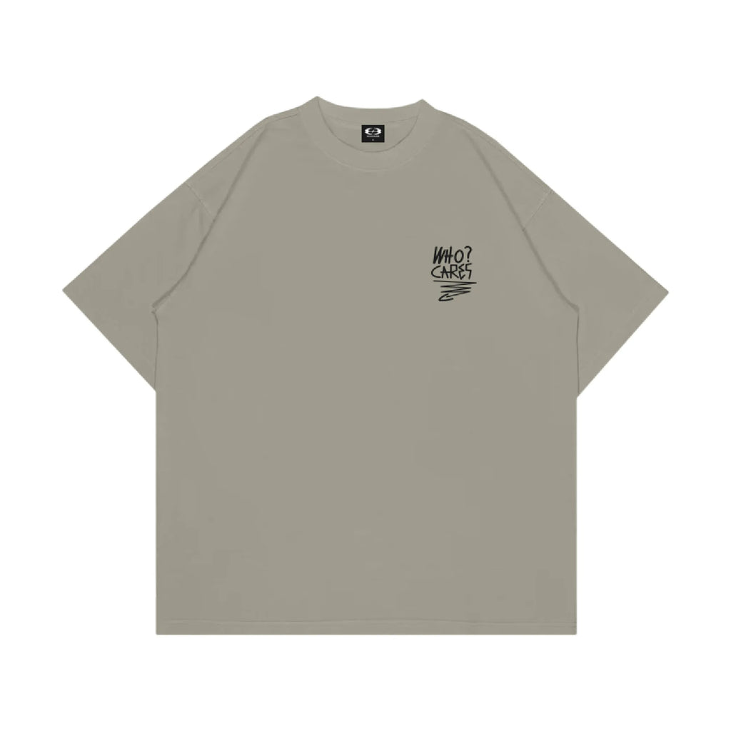 WHOCARES DISTRESSED SMILEY TEE BEIGE